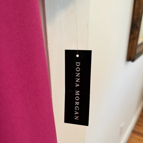 Donna Morgan Pink Sheath Dress Tulip elbow length sleeves - Picture 4 of 7